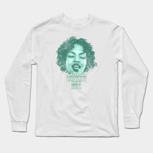 Retro Lauryn Hill Green Distressed Long Sleeve T-Shirt